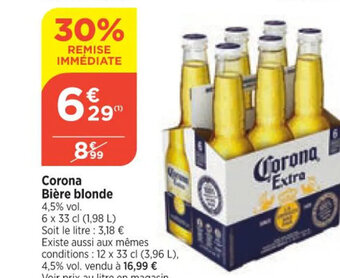 Maximarché Corona Bière blonde offre