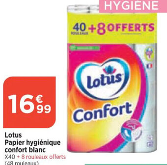 Maximarché Lotus Papier hygiénique confort blanc offre