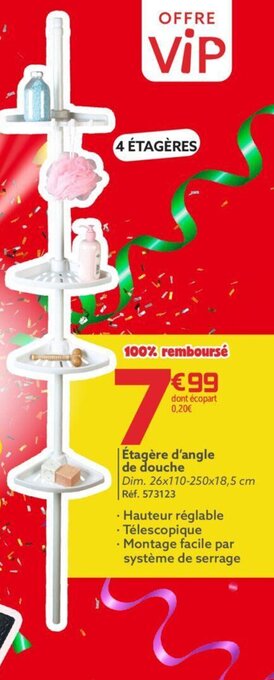 Gifi Étagère d'angle de douche offre