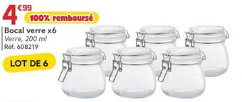 Gifi Bocal verre x6 offre