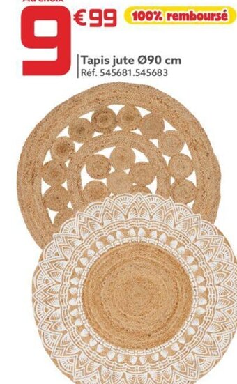 Gifi Tapis jute Ø90 cm Réf. 545681.545683 offre