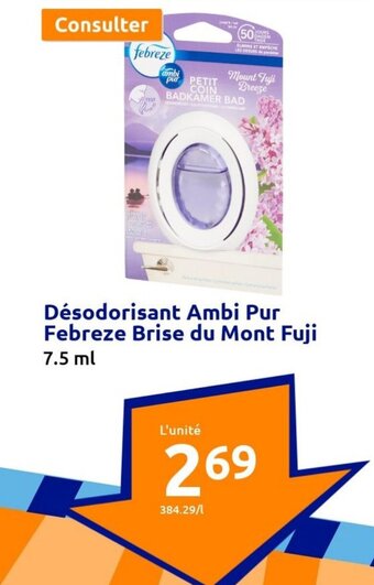 Action Désodorisant Ambi Pur Febreze Brise du Mont Fuji 7.5 ml offre