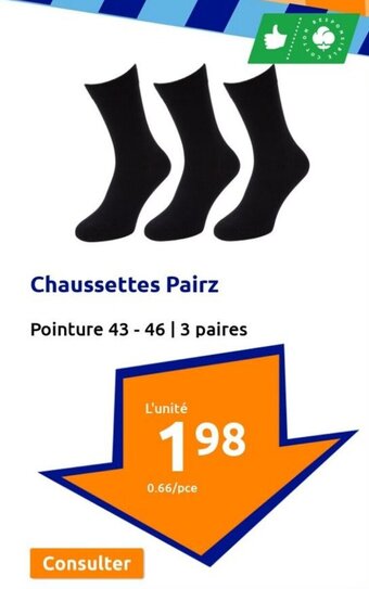 Action Chaussettes Pairz offre