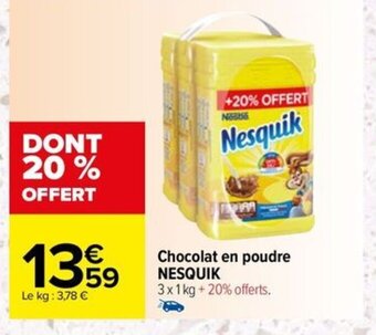Carrefour Drive Chocolat en poudre NESQUIK offre