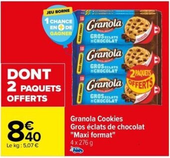 Carrefour Drive Granola Cookies Gros éclats de chocolat "Maxi format" offre