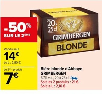 Carrefour Drive Bière blonde d'Abbaye GRIMBERGEN offre