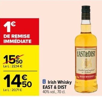 Carrefour Drive Irish Whisky EAST & DIST offre