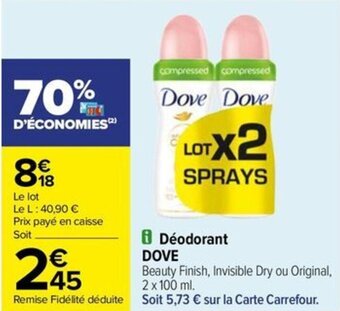 Carrefour Drive Déodorant DOVE offre