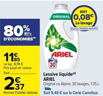 Carrefour Drive Lessive liquide() ARIEL offre