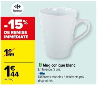 i Mug conique blanc