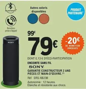 E.Leclerc Enceinte Sans fil offre