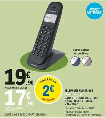 E.Leclerc Téléphone numérique offre