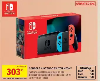 Intermarché Console nintendo switch neon offre