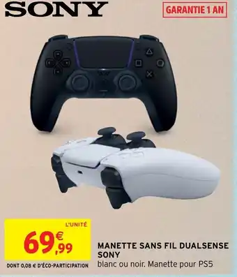 Intermarché Manette sans fil dualsense sony offre