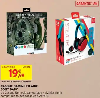 Intermarché Casque gaming filaire sony dadc offre