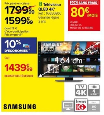 Carrefour Drive Téléviseur QLED 4K offre