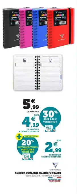 Agenda scolaire clairefontaine