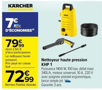 Carrefour Drive Nettoyeur haute pression KHP 1 offre