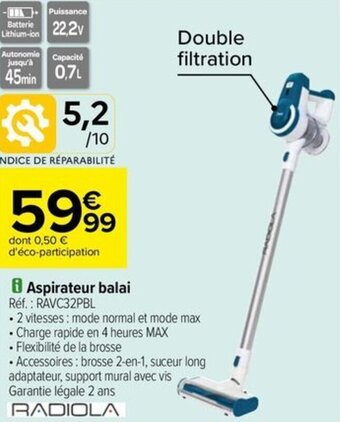 Carrefour Drive Aspirateur balai offre