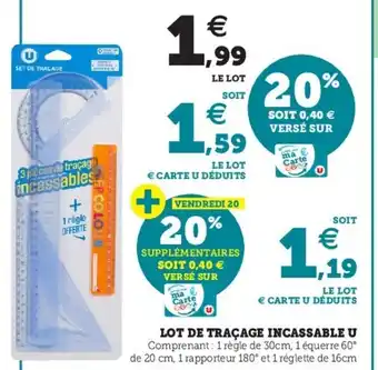 Super U Lot de traçage incassable u offre