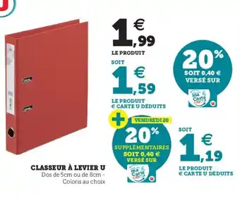 Super U Classeur à levier u offre