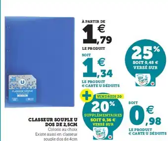 Classeur souple u dos de