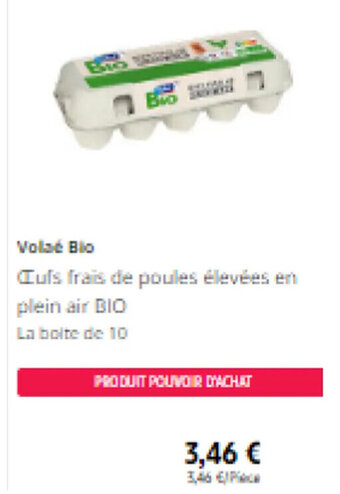 Intermarché Cuſs frais de poules élevées en plein air BIO offre