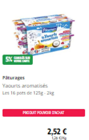 Intermarché Pâturages Yaourts aromatisés offre