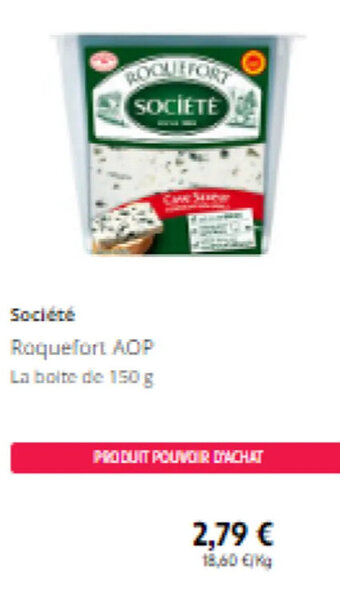 Intermarché Société Roquefort AOP offre