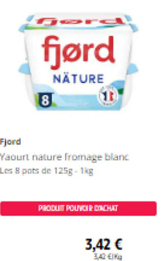 Intermarché Fjord Yaourt nature fromage blanc offre