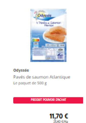Intermarché Odyssée Pavés de saumon Atlantique Le paquet de 500 g offre
