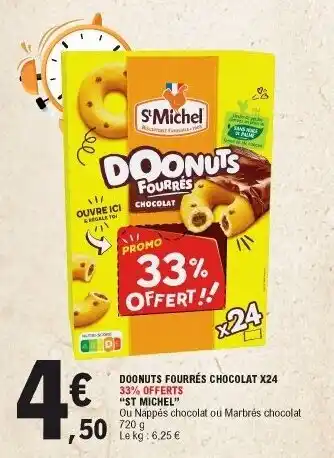 E.Leclerc Doonuts fourrés chocolat X24 offre