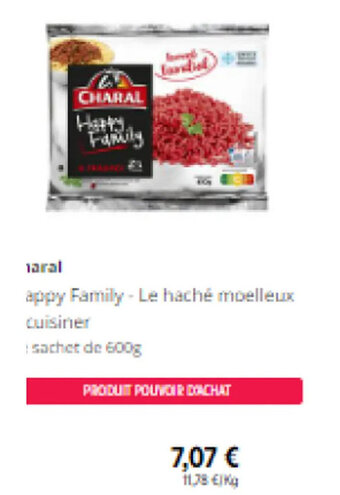 Intermarché charal happy Family - Le haché moelleux cuisiner offre