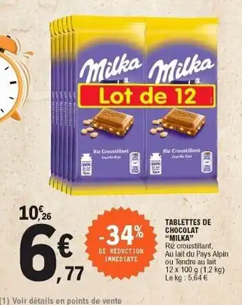 E.Leclerc Tablettes de chocolat "milka" offre