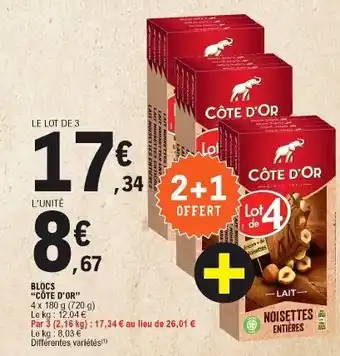 E.Leclerc Blocs "côte d'or" offre