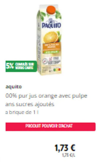 PAQUITO 00% purjus orange avec pulpe
