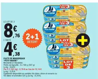 E.Leclerc Filets de maquereaux "petit navire" offre