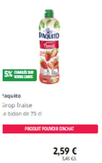 Paquito Sirop fraise