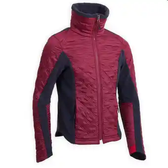 Decathlon Polaire bi-matière équitation enfant 500 warm prune et marine offre