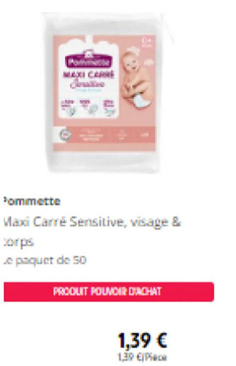 Intermarché Pommette Maxi Carré Sensitive, visage & offre