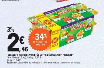 E.Leclerc Dessert fruitier 4 variétés offre découverte offre