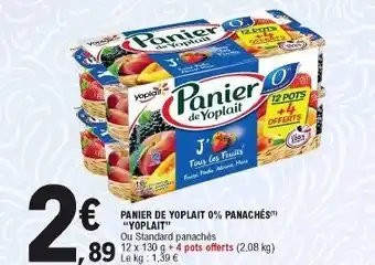 E.Leclerc Panier de yoplait 0% panachés offre