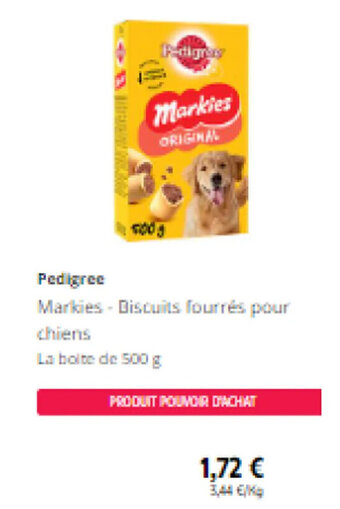 Intermarché Pedigree Markies - Biscuits fourrés pour chiens offre