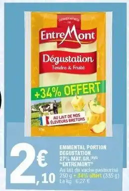 E.Leclerc Emmental portion degustation offre