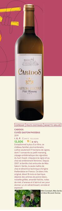 Monoprix Cabidos cuvée gaston phoebus 2019 offre