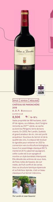 Monoprix Château de parenchère château de parenchère 2018 offre