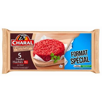 Carrefour 5 steaks hachés 15% m.g. charal offre