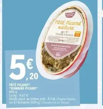 E.Leclerc Pâté picard "domaine picard" offre