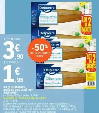 Filets de harengs fumés au bois de hétre
