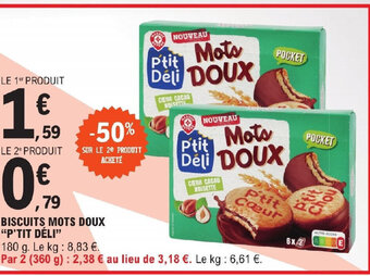 E.Leclerc BISCUITS MOTS DOUX "P'TIT DÉLI" offre